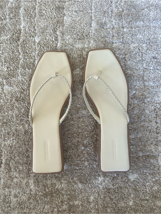 Bembien Shoes - Bembien Braided Square-Toe Cream Sandals
